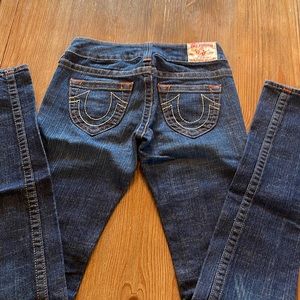 True Religion Stella Straight Leg Skinny Jeans NWOT sz 25